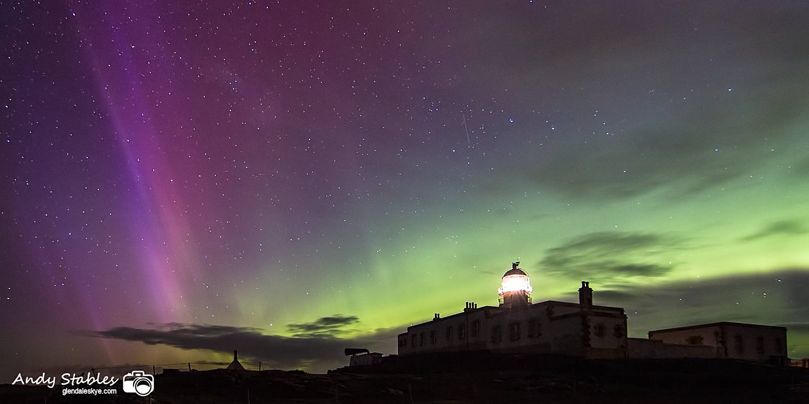 Aurora at Neist Point Lighthouse